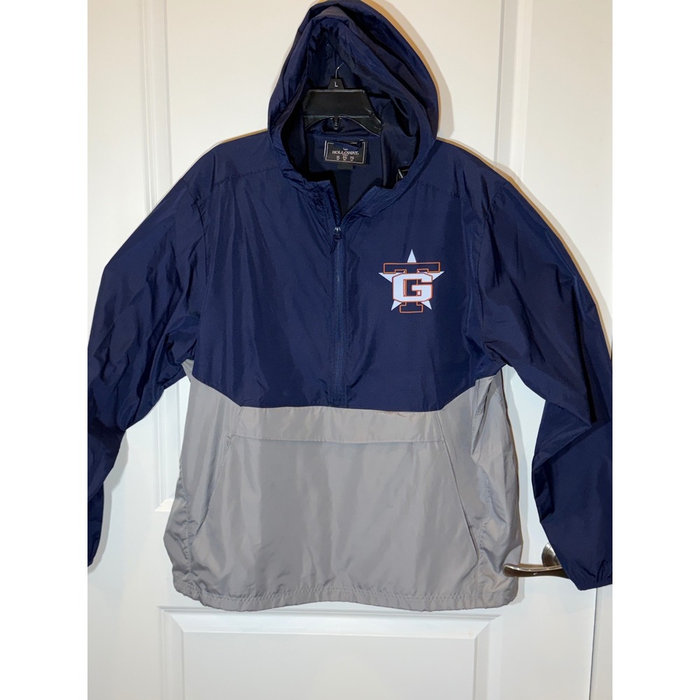 Holloway Adult XL Navy Gray Windbreaker Anorak Jacket TG Logo